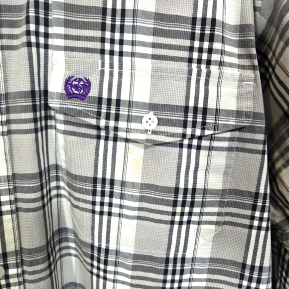 Cinch Men's Black and White Plaid Shirt Size XL - Picture 3 of 4
